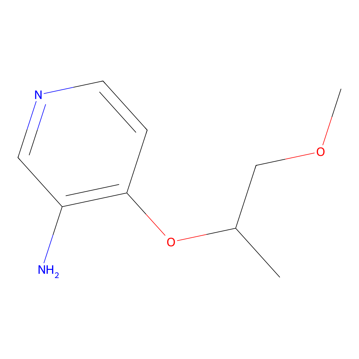 4-((1-Methoxypropan-2-yl)oxy)pyridin-3-amine molecular structure, CAS 1340563-47-4