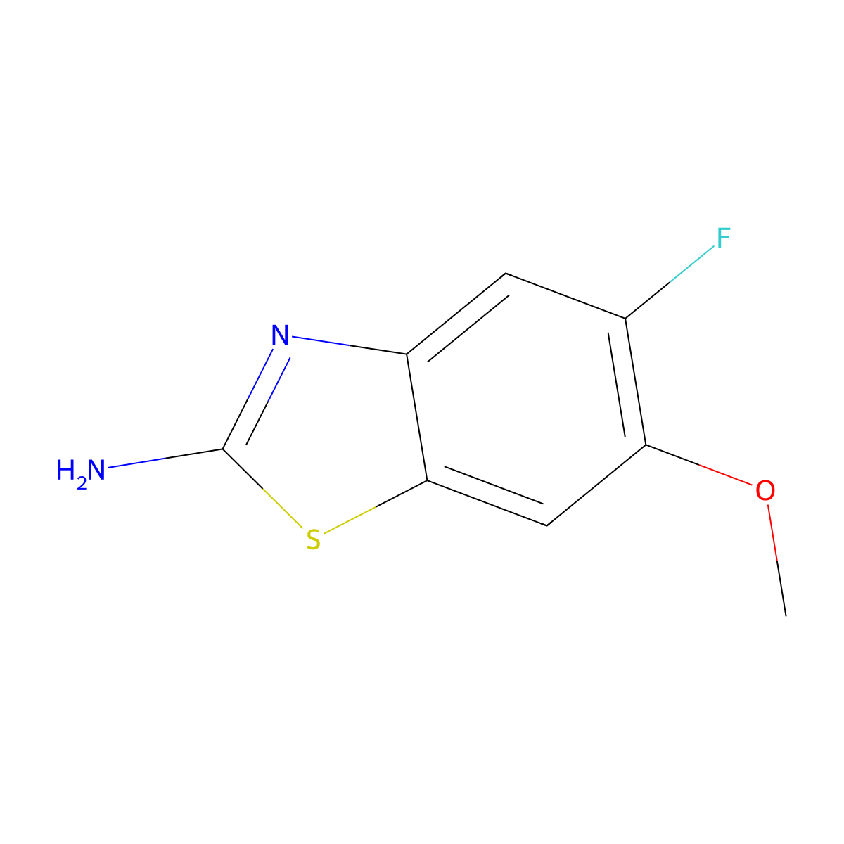 2-Amino-5-fluoro-6-methoxybenzothiazole molecular structure, CAS 134057-48-0