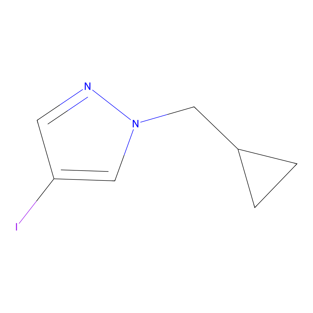 1-(cyclopropylmethyl)-4-iodo-1H-pyrazole molecular structure, CAS 1340571-52-9