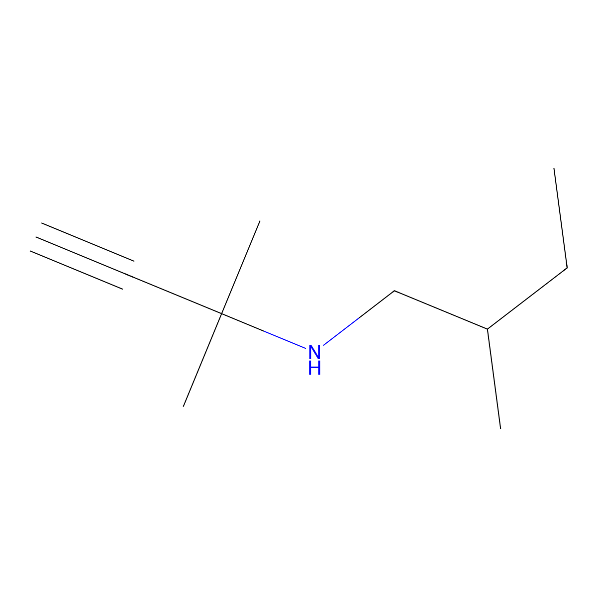 (2-Methylbut-3-yn-2-yl)(2-methylbutyl)amine molecular structure, CAS 1340573-46-7