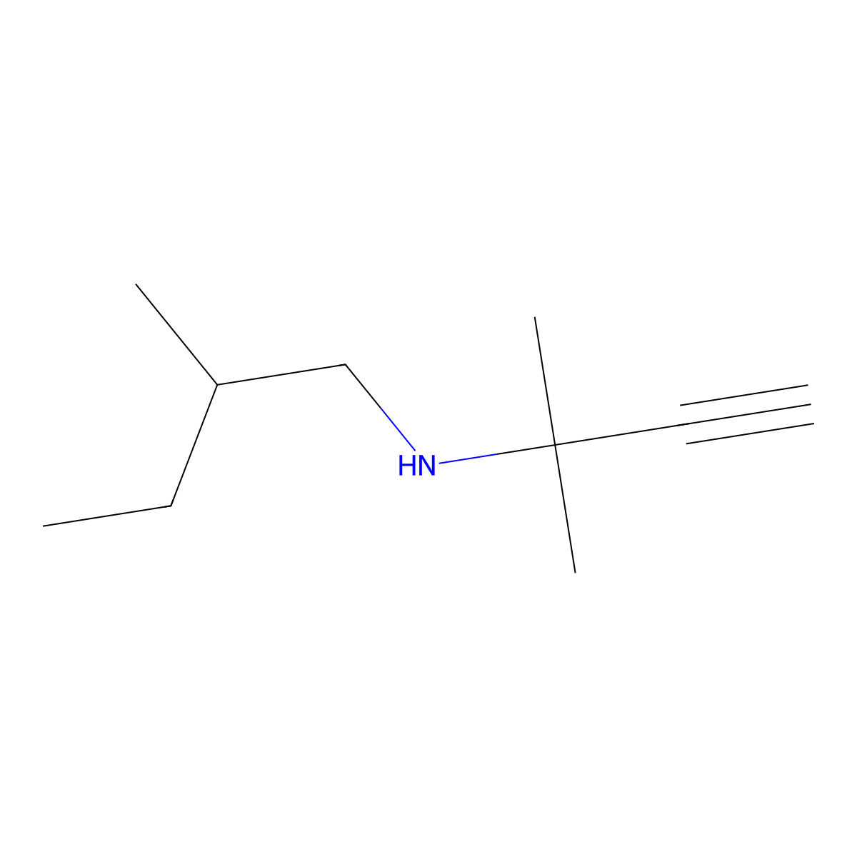 (2-Methylbut-3-yn-2-yl)(2-methylbutyl)amine molecular structure, CAS 1340573-46-7