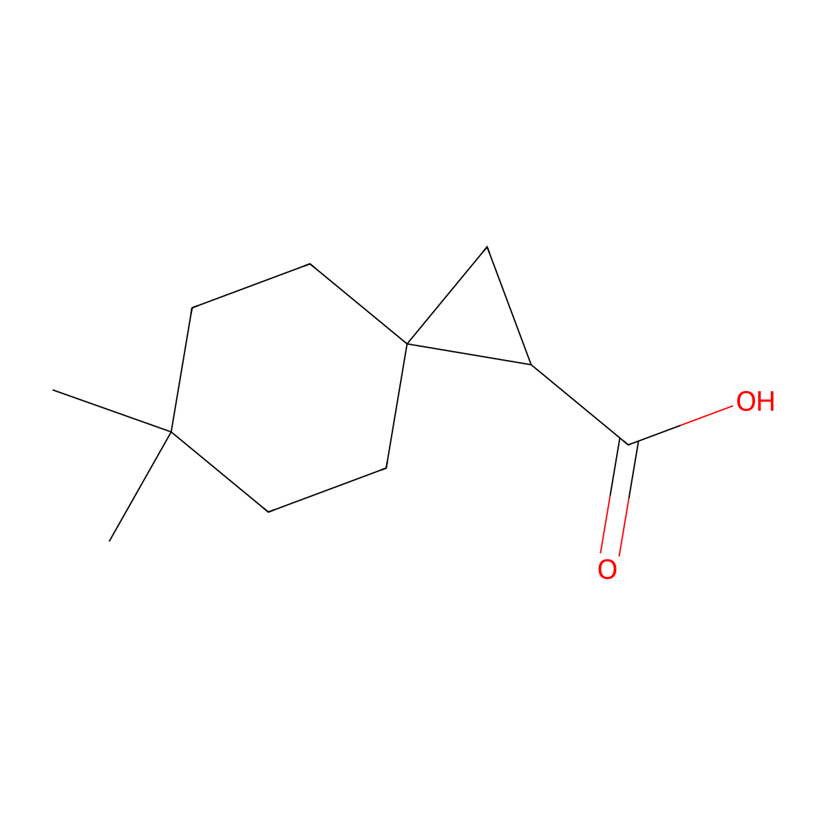 6,6-Dimethylspiro[2.5]octane-1-carboxylic acid molecular structure, CAS 1340573-53-6