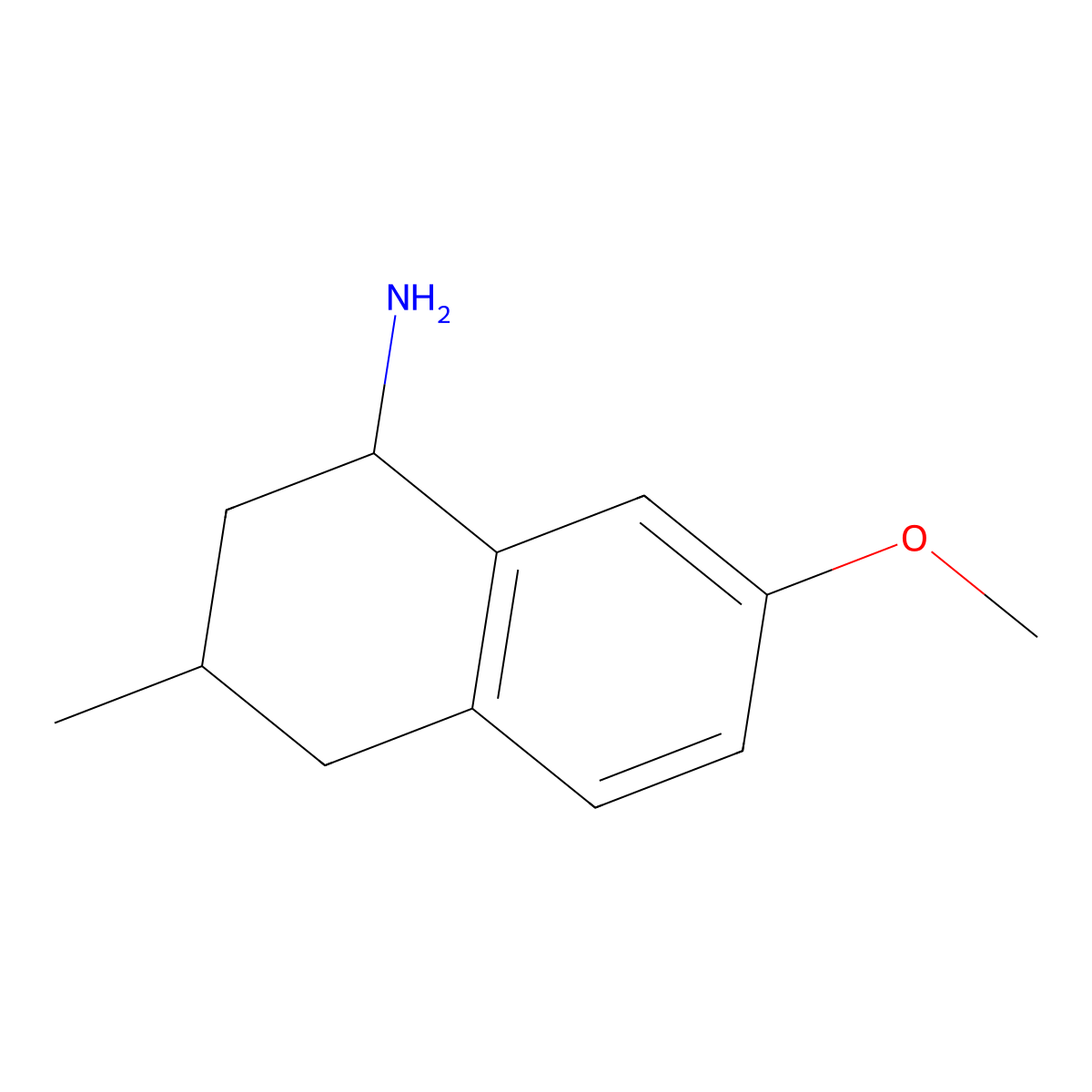 7-Methoxy-3-methyl-1,2,3,4-tetrahydronaphthalen-1-amine molecular structure, CAS 1340578-13-3
