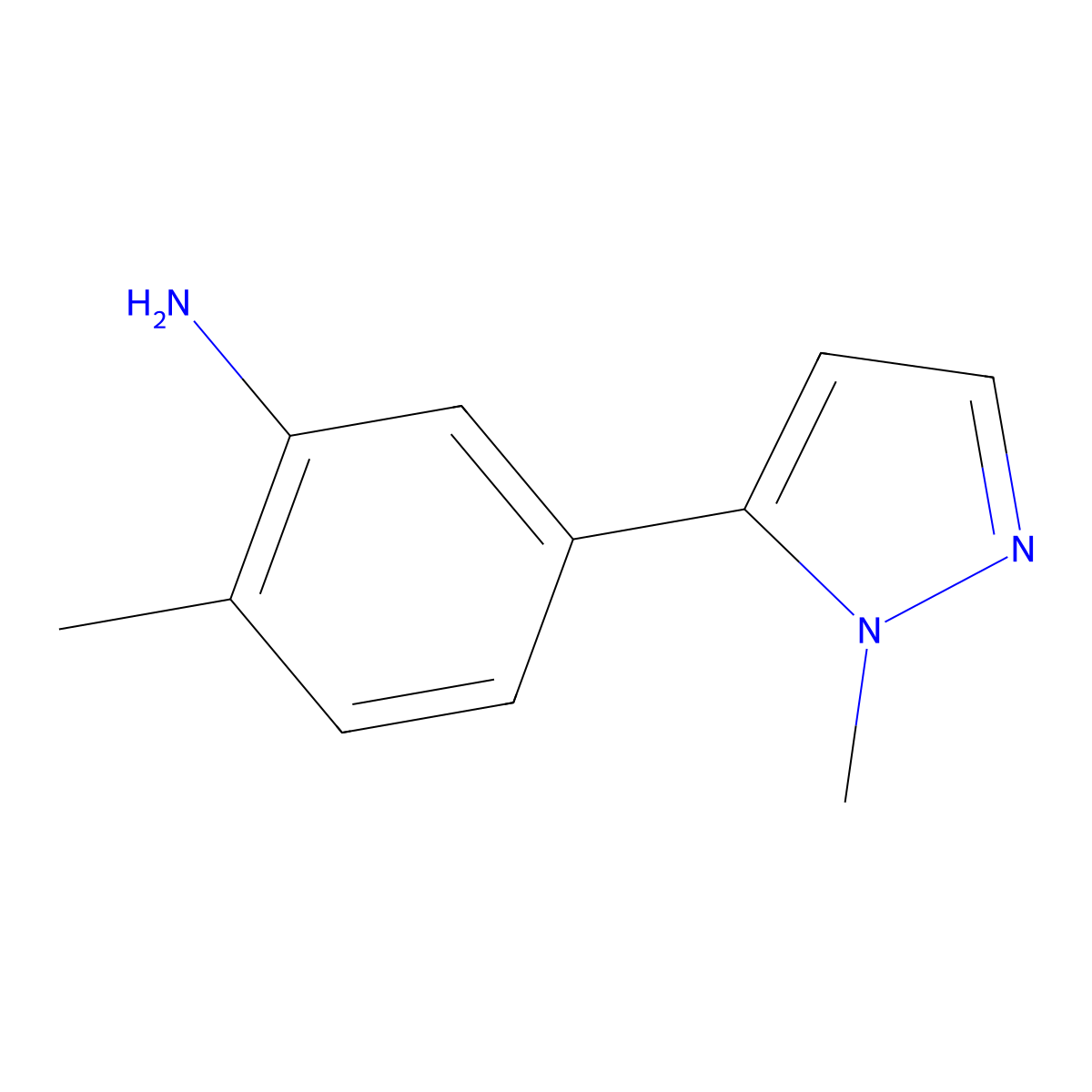 2-methyl-5-(1-methyl-1H-pyrazol-5-yl)aniline molecular structure, CAS 1340579-27-2