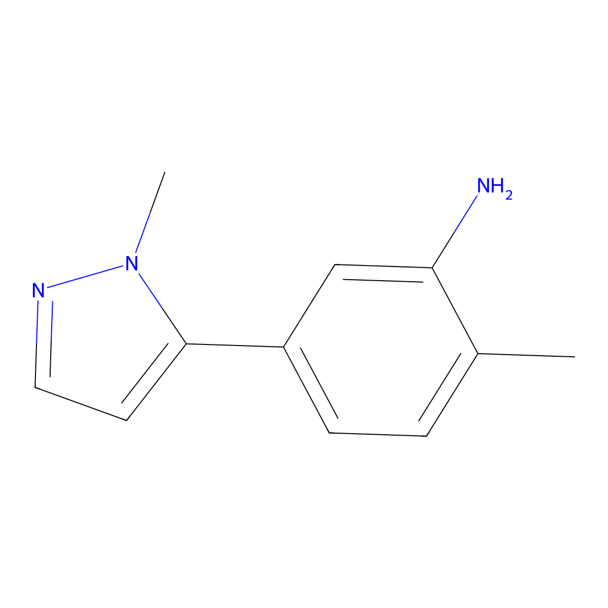 2-methyl-5-(1-methyl-1H-pyrazol-5-yl)aniline molecular structure, CAS 1340579-27-2