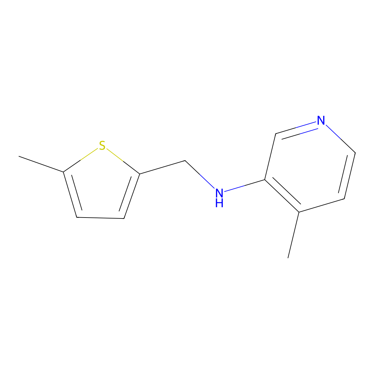 4-methyl-N-[(5-methylthiophen-2-yl)methyl]pyridin-3-amine molecular structure, CAS 1340580-35-9