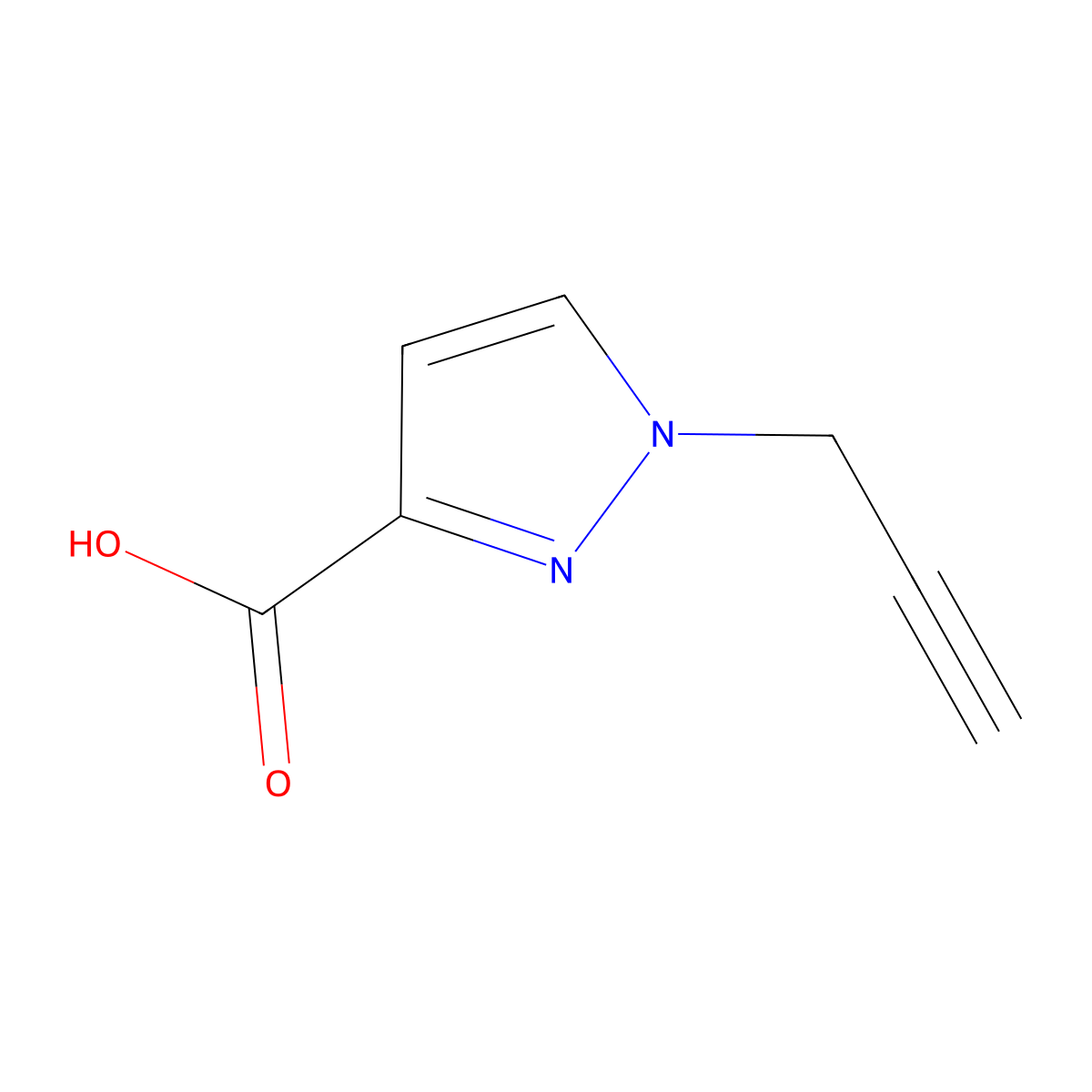 1-(Prop-2-yn-1-yl)-1H-pyrazole-3-carboxylic acid molecular structure, CAS 1340582-44-6