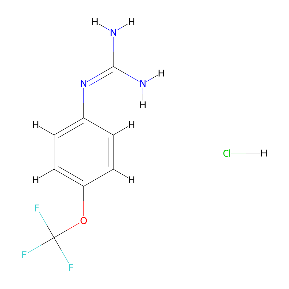 N-(4-(trifluoromethoxy)phenyl)guanidine hydrochloride molecular structure, CAS 1340588-46-6