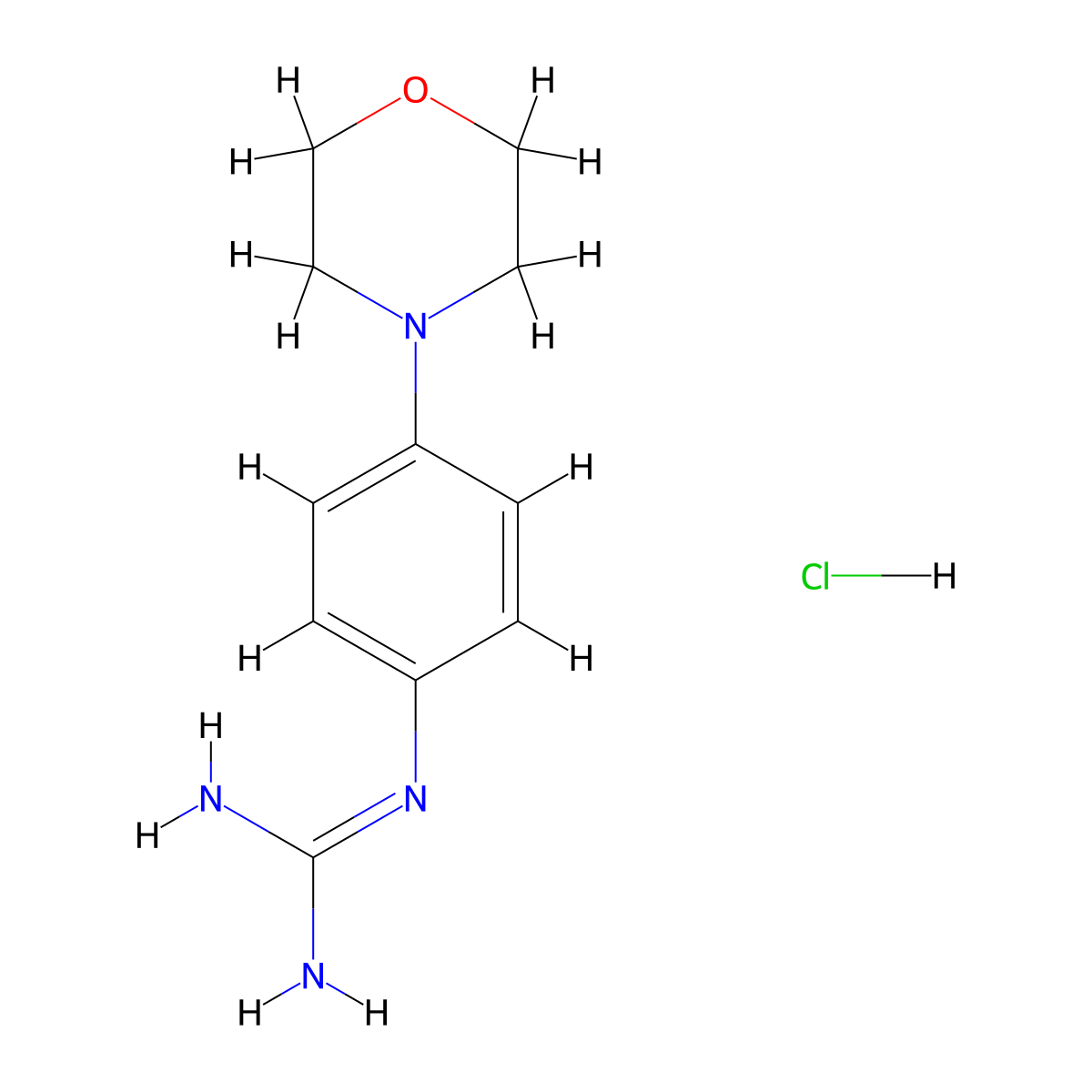 N-[4-(morpholin-4-yl)phenyl]guanidine hydrochloride molecular structure, CAS 1340588-49-9