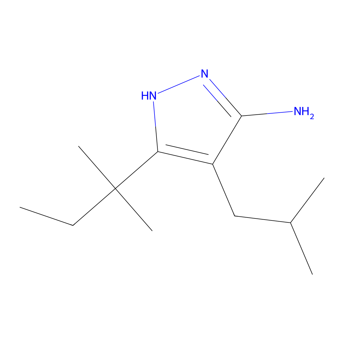 4-Isobutyl-3-(tert-pentyl)-1h-pyrazol-5-amine molecular structure, CAS 1340599-01-0