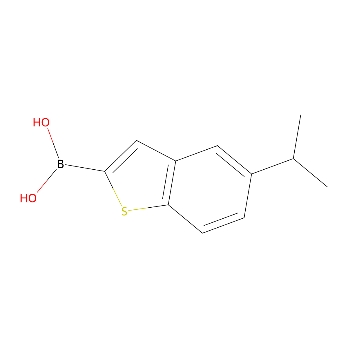 [5-(Propan-2-yl)-1-benzothiophen-2-yl]boronic acid molecular structure, CAS 1340599-84-9