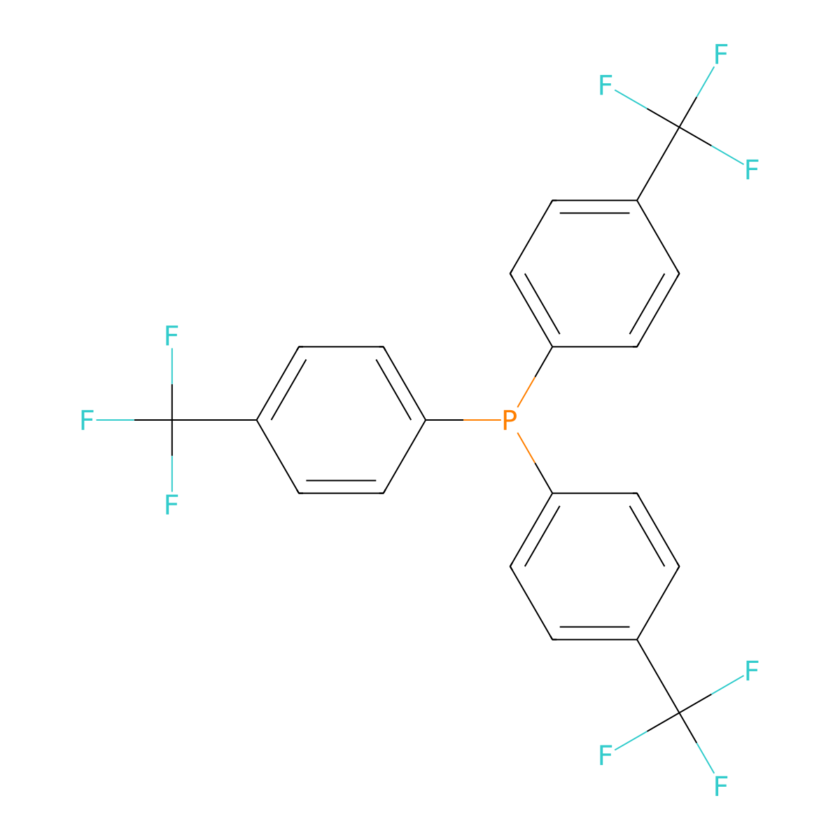 Tris(4-trifluoromethylphenyl)phosphine molecular structure, CAS 13406-29-6