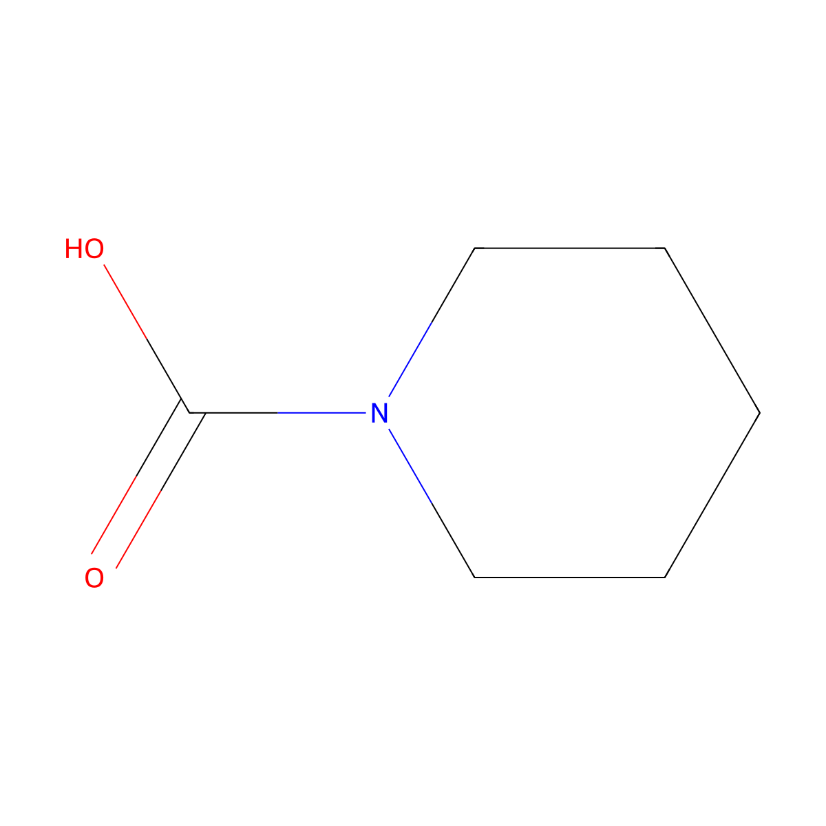Piperidine-1-carboxylic acid molecular structure, CAS 13406-98-9