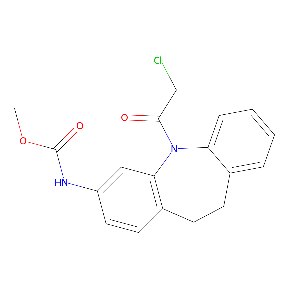 [5-(2-Chloro-acetyl)-10,11-dihydro-5H-dibenzo-[b,f]azepin-3-yl]-carbamic acid methyl ester molecular structure, CAS 134068-43-2