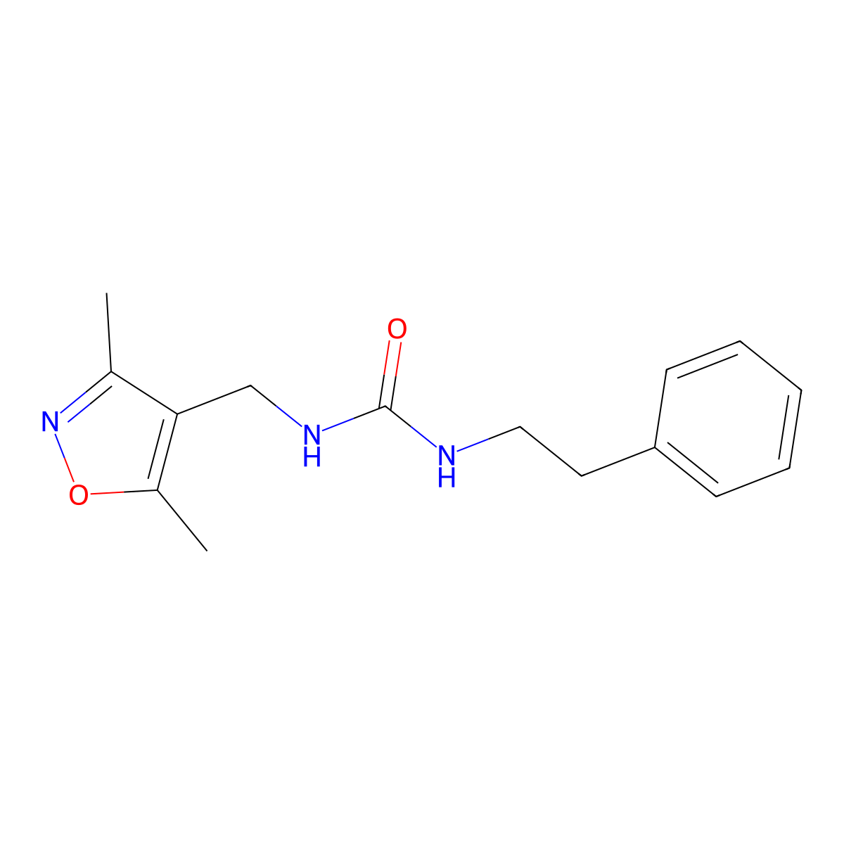 3-[(3,5-Dimethyl-1,2-oxazol-4-YL)methyl]-1-(2-phenylethyl)urea molecular structure, CAS 1340689-15-7