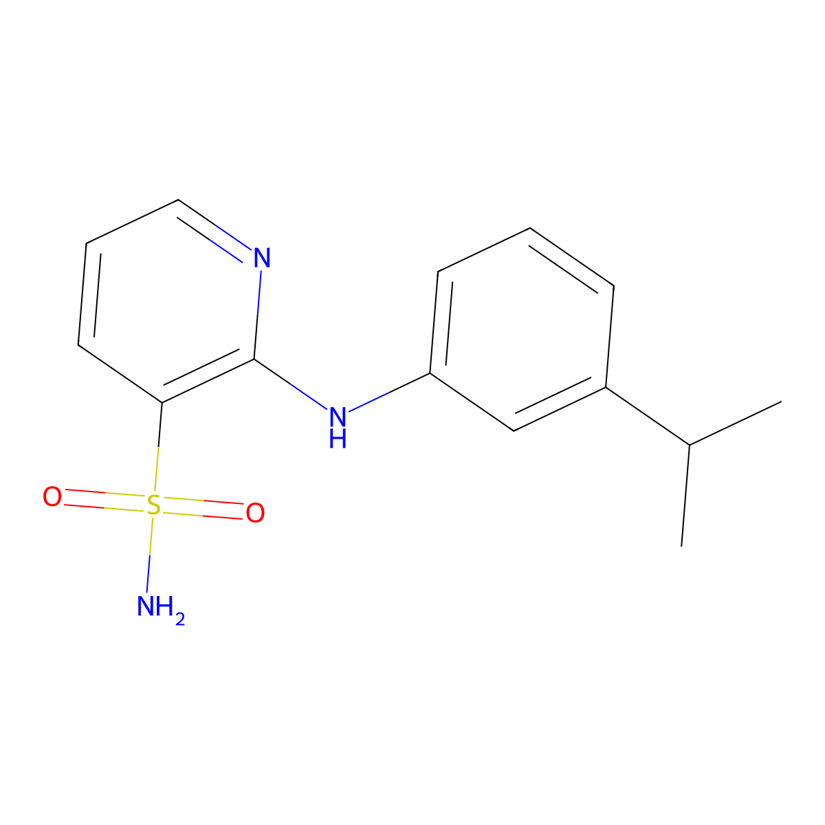 2-[(3-Isopropylphenyl)amino]pyridine-3-sulfonamide molecular structure, CAS 1340689-53-3