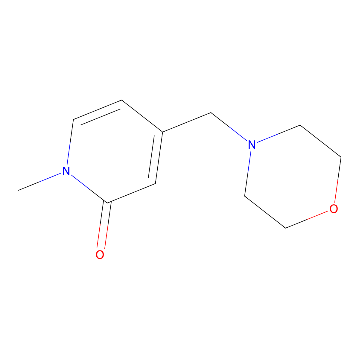 1-Methyl-4-[(morpholin-4-yl)methyl]-1,2-dihydropyridin-2-one molecular structure, CAS 1340690-50-7