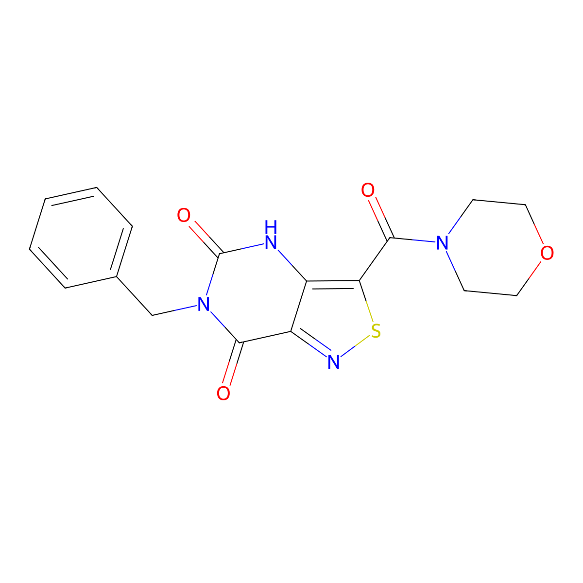 6-benzyl-3-(morpholine-4-carbonyl)-4H,5H,6H,7H-[1,2]thiazolo[4,3-d]pyrimidine-5,7-dione molecular structure, CAS 1340691-78-2