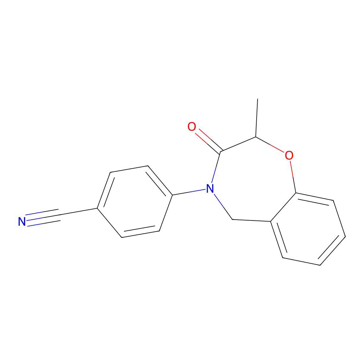 4-(2-methyl-3-oxo-2,3-dihydro-1,4-benzoxazepin-4(5H)-yl)benzonitrile molecular structure, CAS 1340697-88-2