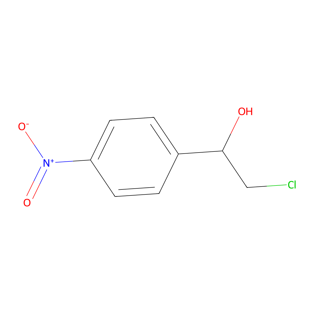 2-Chloro-1-(4-nitrophenyl)ethanol molecular structure, CAS 13407-16-4