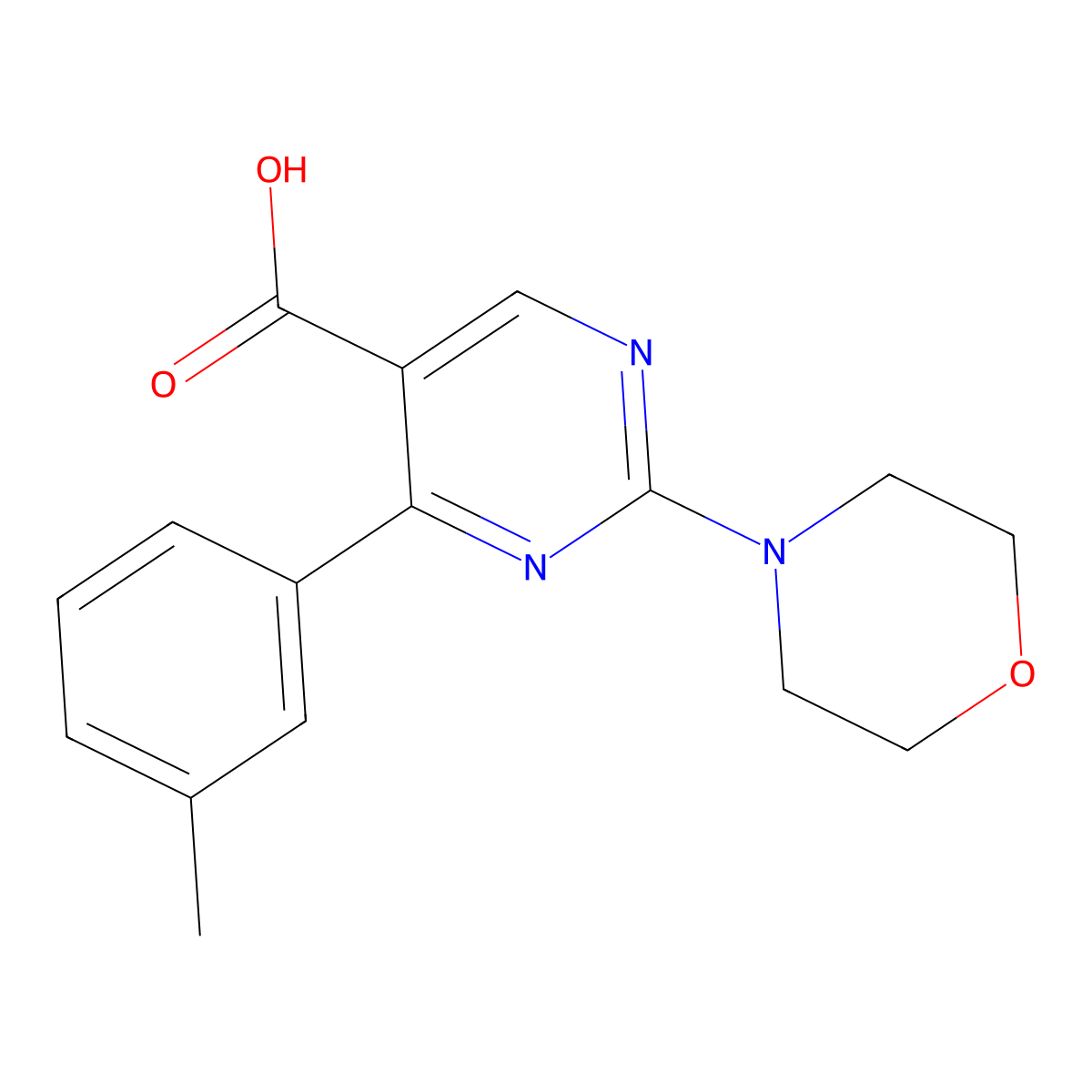 4-(3-Methylphenyl)-2-morpholin-4-ylpyrimidine-5-carboxylic acid molecular structure, CAS 1340705-83-0