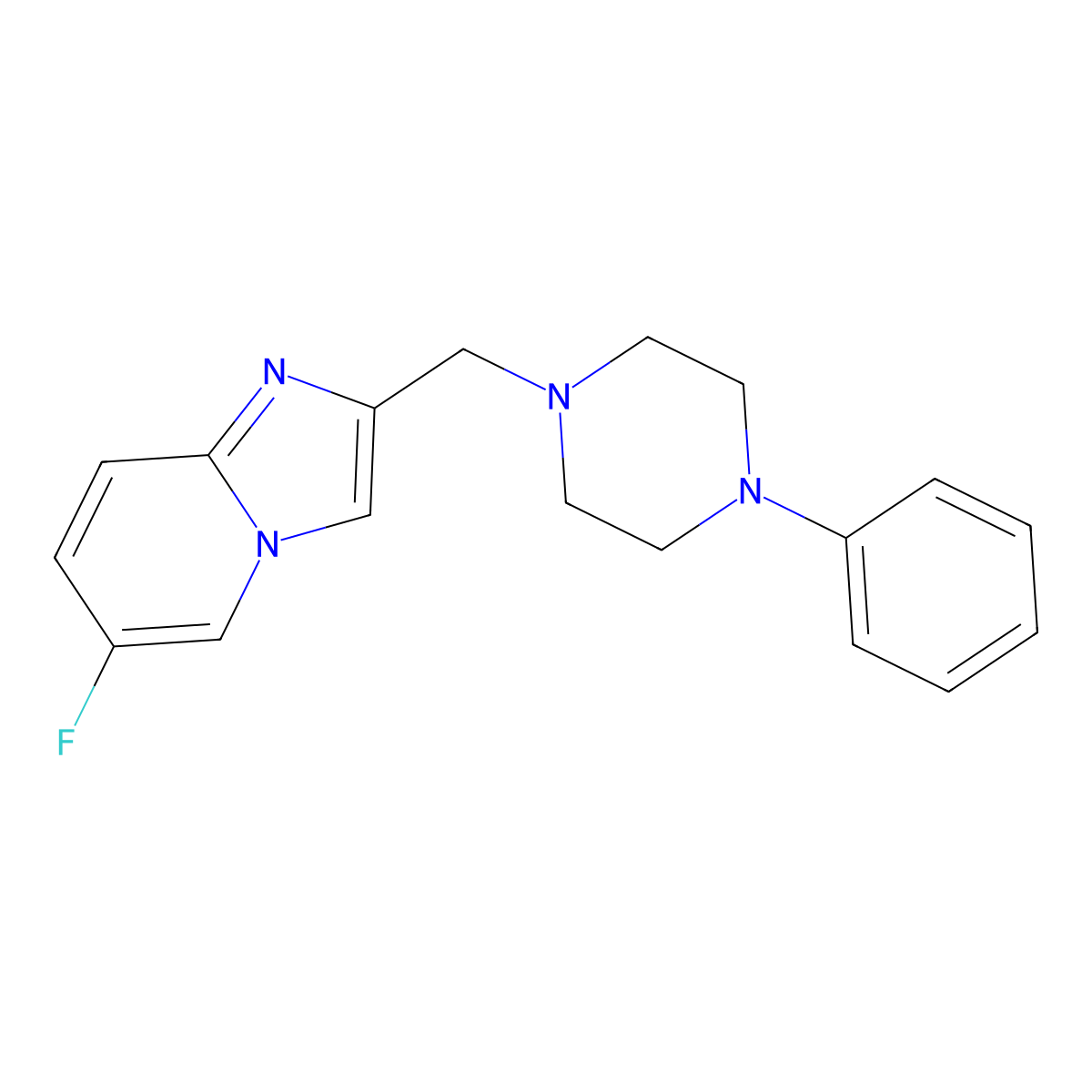 6-Fluoro-2-[(4-phenylpiperazino)methyl]imidazo[1,2-a]pyridine molecular structure, CAS 1340706-62-8