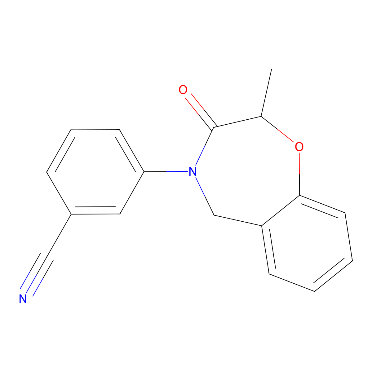 3-(2-methyl-3-oxo-2,3-dihydro-1,4-benzoxazepin-4(5H)-yl)benzonitrile molecular structure, CAS 1340712-33-5