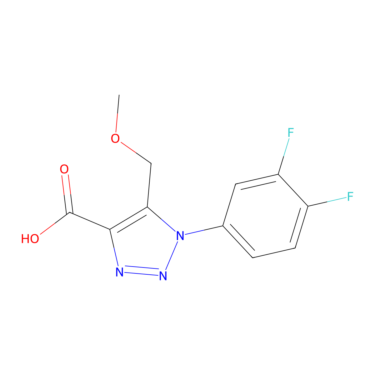 1-(3,4-difluorophenyl)-5-(methoxymethyl)-1H-1,2,3-triazole-4-carboxylic acid molecular structure, CAS 1340715-65-2