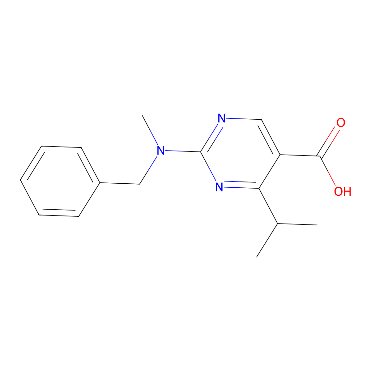 2-[Benzyl(methyl)amino]-4-isopropylpyrimidine-5-carboxylic acid molecular structure, CAS 1340716-80-4