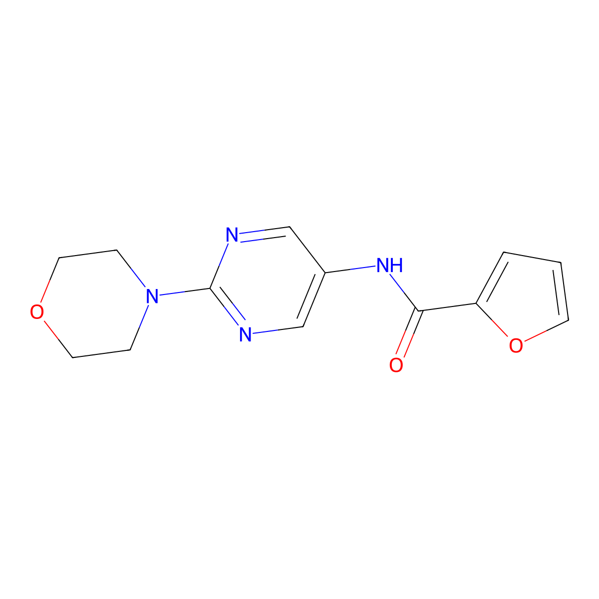 N-(2-morpholinopyrimidin-5-yl)furan-2-carboxamide molecular structure, CAS 1340722-50-0