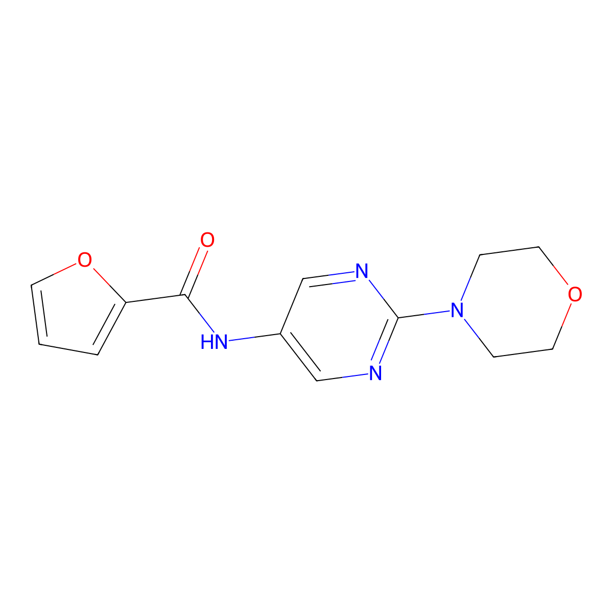 N-(2-morpholinopyrimidin-5-yl)furan-2-carboxamide molecular structure, CAS 1340722-50-0