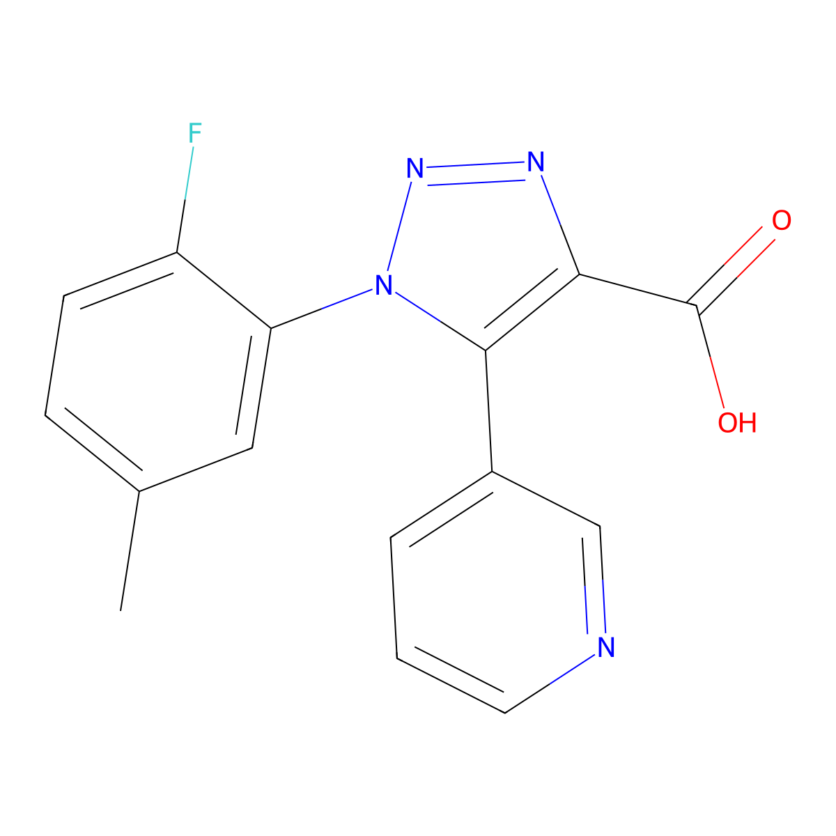 1-(2-fluoro-5-methylphenyl)-5-(pyridin-3-yl)-1H-1,2,3-triazole-4-carboxylic acid molecular structure, CAS 1340734-73-7
