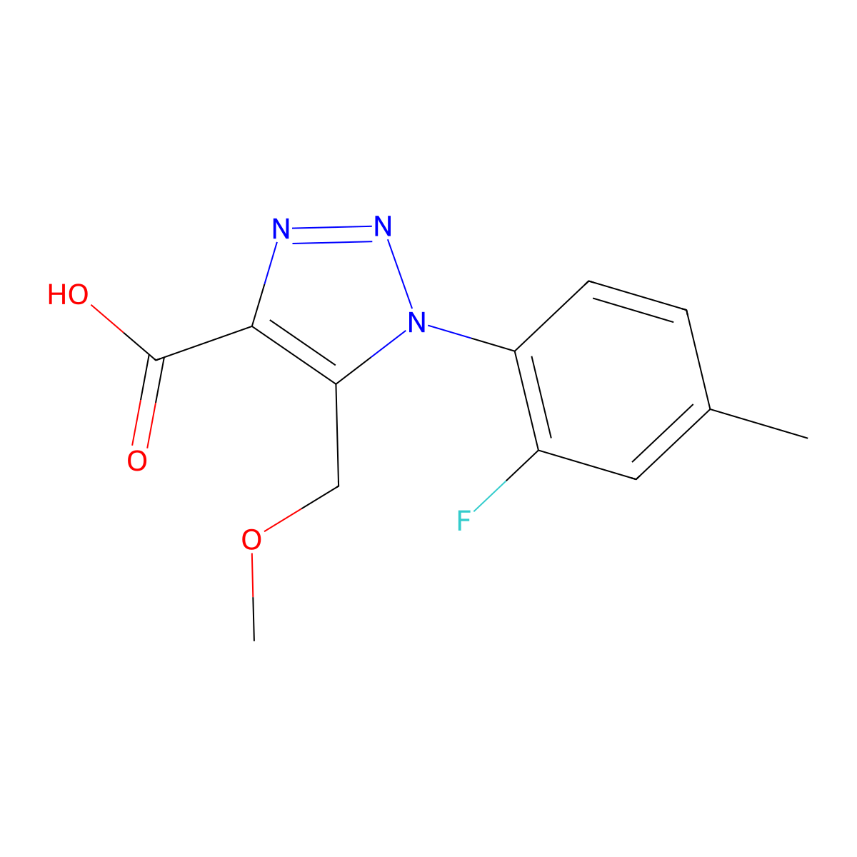 1-(2-fluoro-4-methylphenyl)-5-(methoxymethyl)-1H-1,2,3-triazole-4-carboxylic acid molecular structure, CAS 1340736-01-7