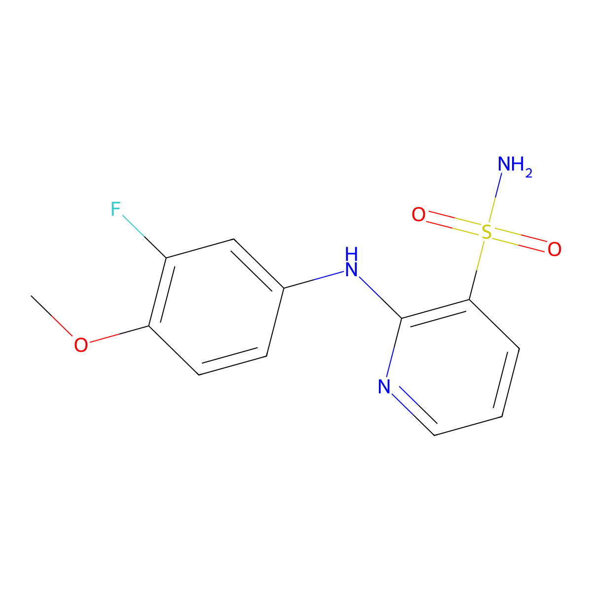 2-[(3-Fluoro-4-methoxyphenyl)amino]pyridine-3-sulfonamide molecular structure, CAS 1340753-74-3