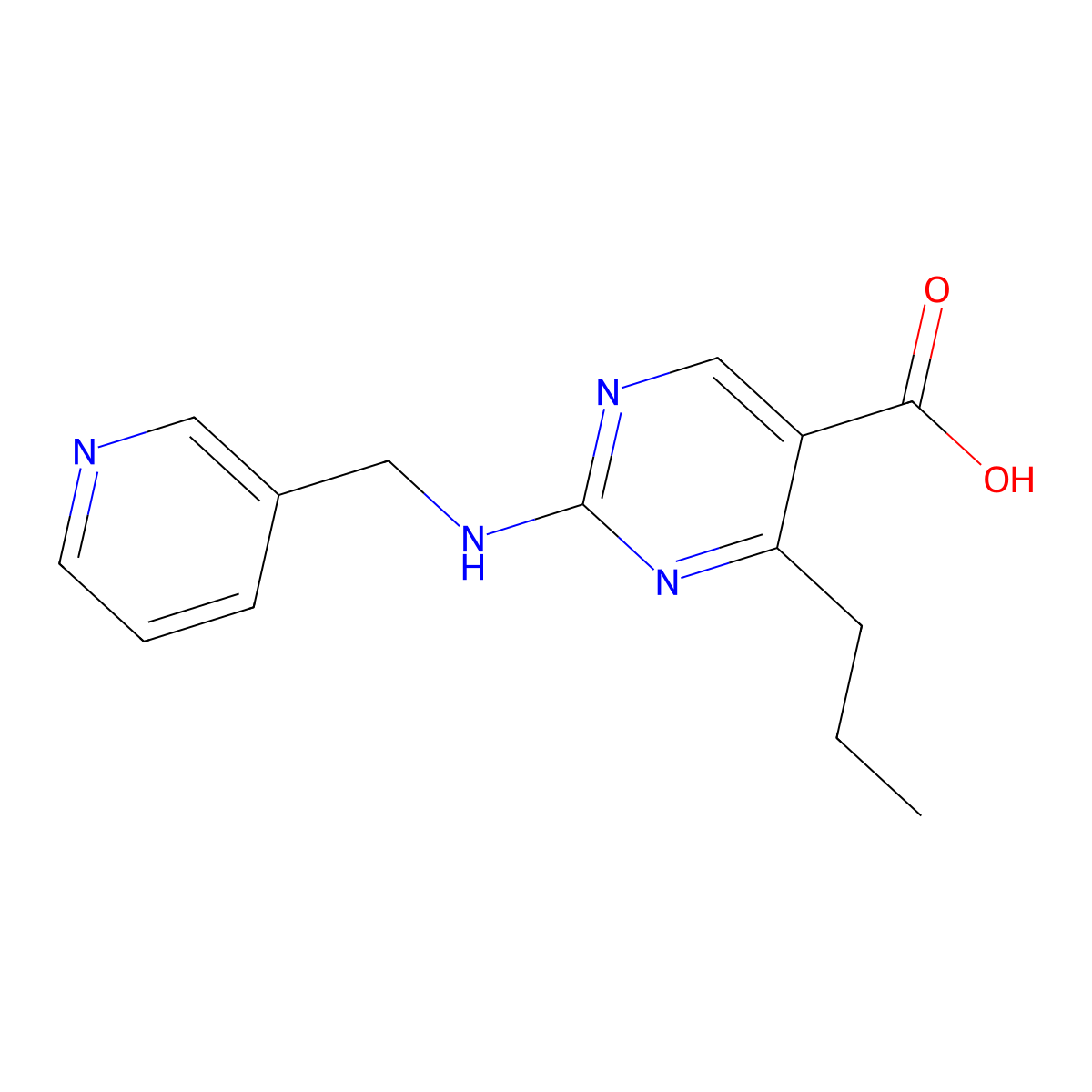 4-Propyl-2-[(pyridin-3-ylmethyl)amino]pyrimidine-5-carboxylic acid molecular structure, CAS 1340756-25-3