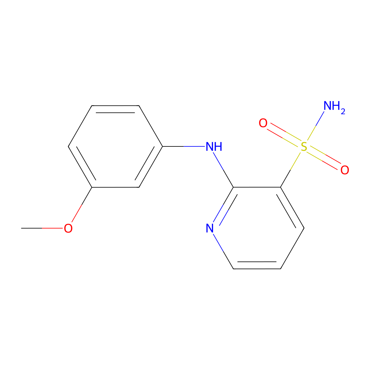 2-[(3-Methoxyphenyl)amino]pyridine-3-sulfonamide molecular structure, CAS 1340757-30-3