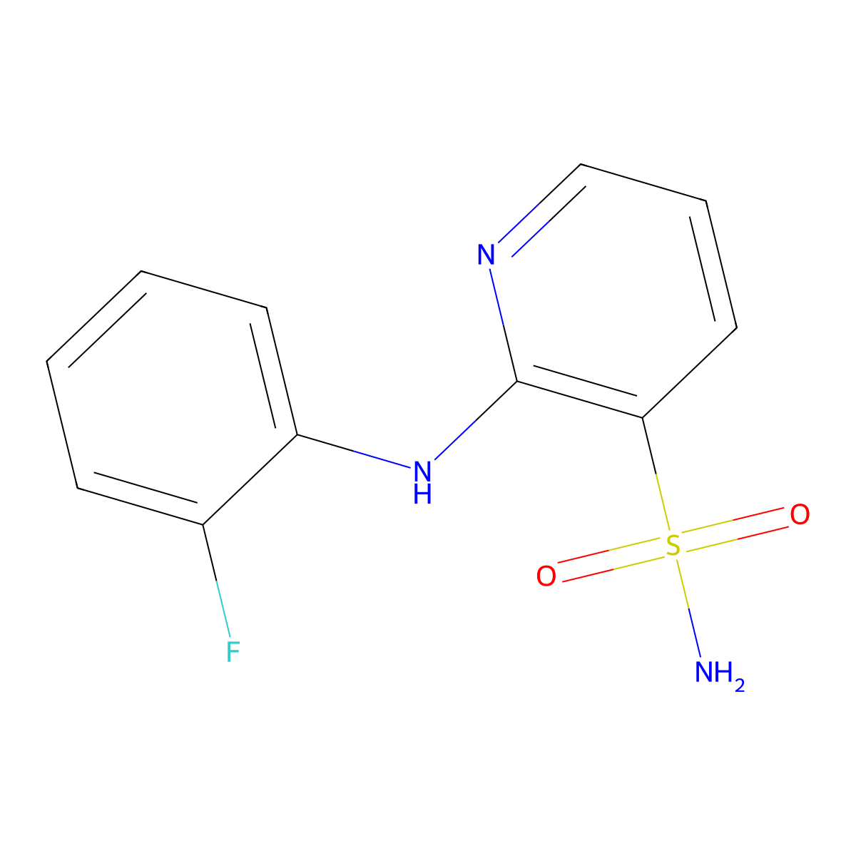 2-[(2-Fluorophenyl)amino]pyridine-3-sulfonamide molecular structure, CAS 1340757-38-1
