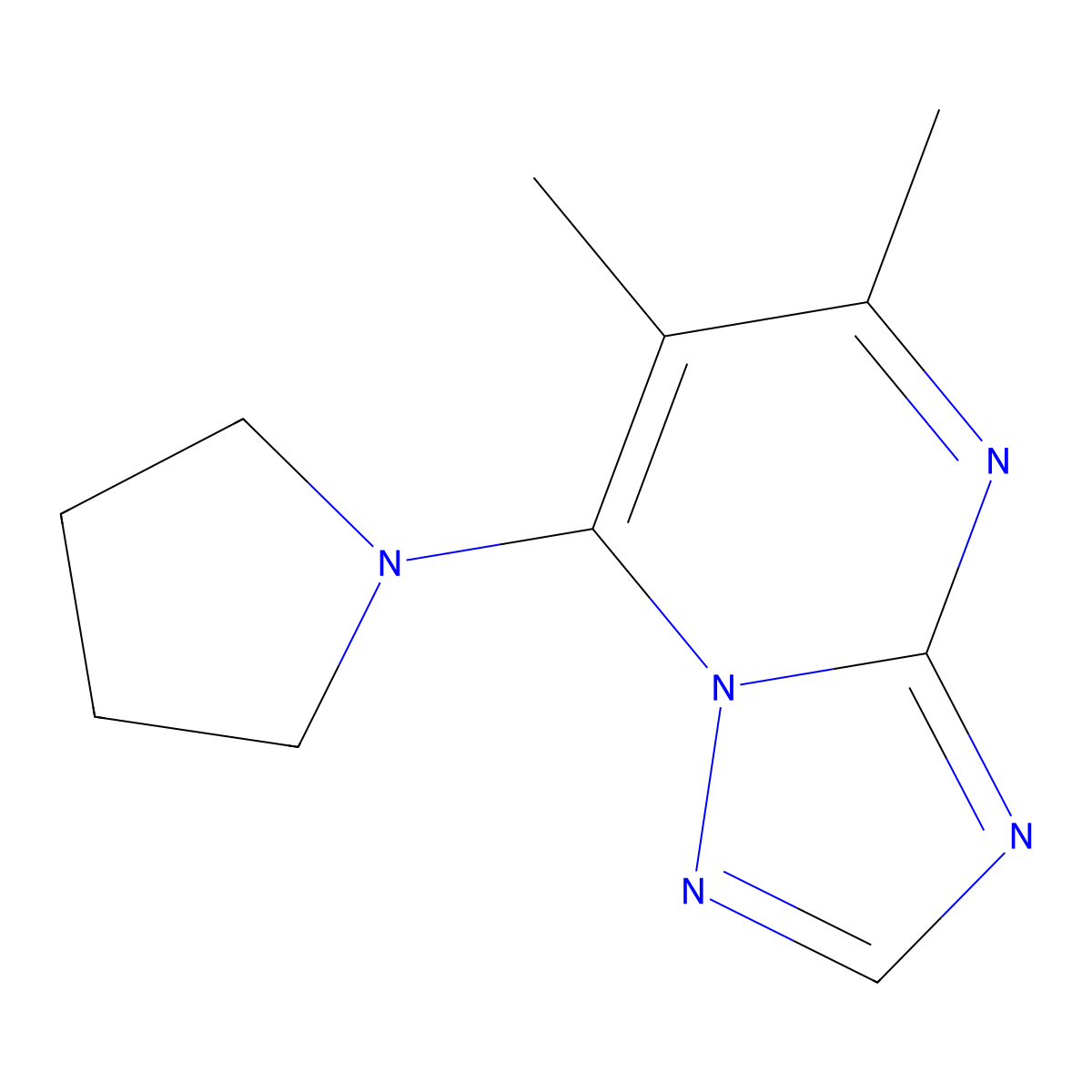 1-{5,6-Dimethyl-[1,2,4]triazolo[1,5-A]pyrimidin-7-YL}pyrrolidine molecular structure, CAS 1340757-75-6