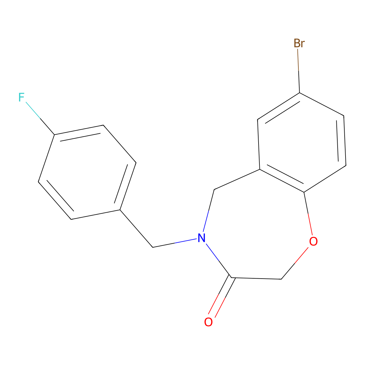 7-bromo-4-(4-fluorobenzyl)-4,5-dihydro-1,4-benzoxazepin-3(2H)-one molecular structure, CAS 1340760-03-3