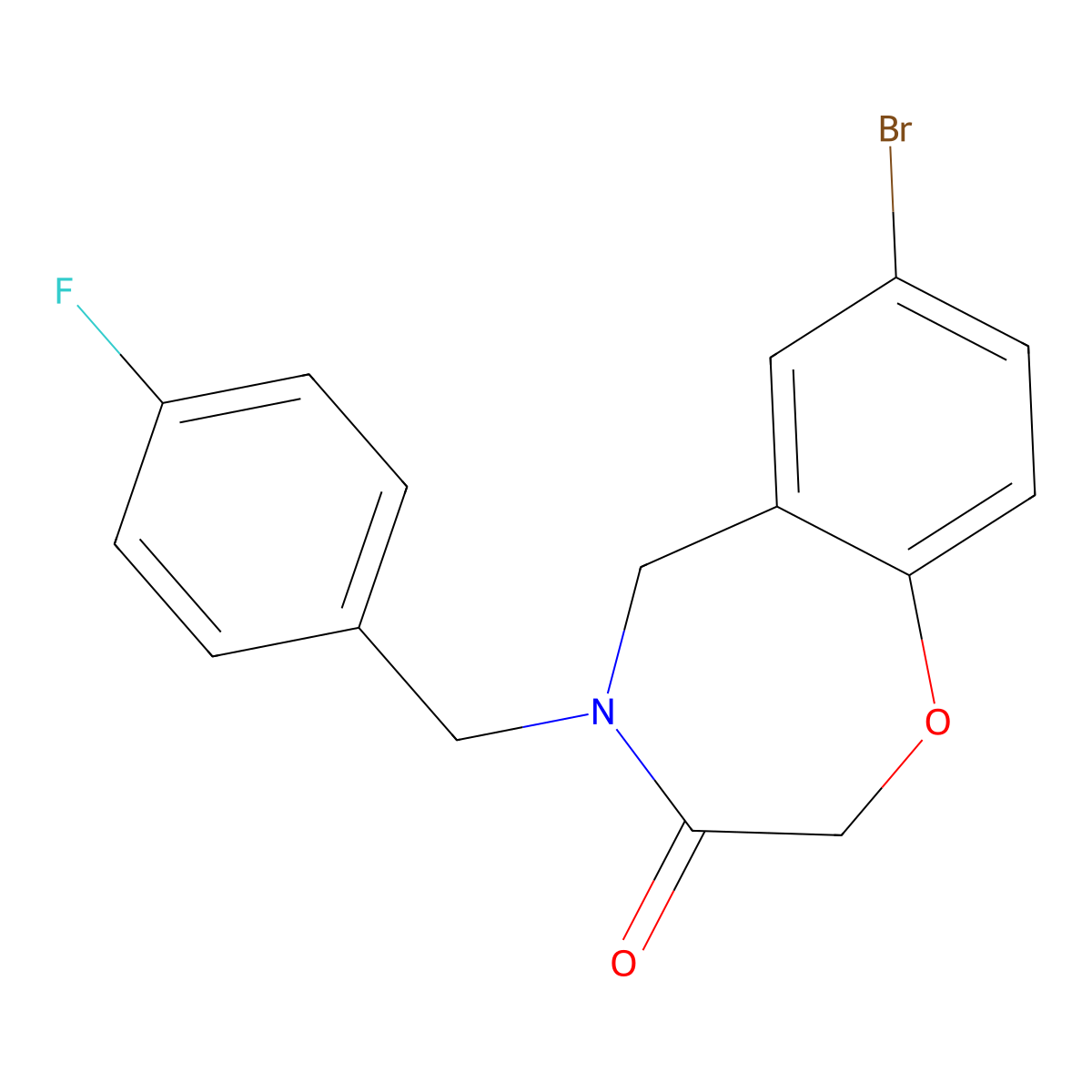 7-bromo-4-(4-fluorobenzyl)-4,5-dihydro-1,4-benzoxazepin-3(2H)-one molecular structure, CAS 1340760-03-3