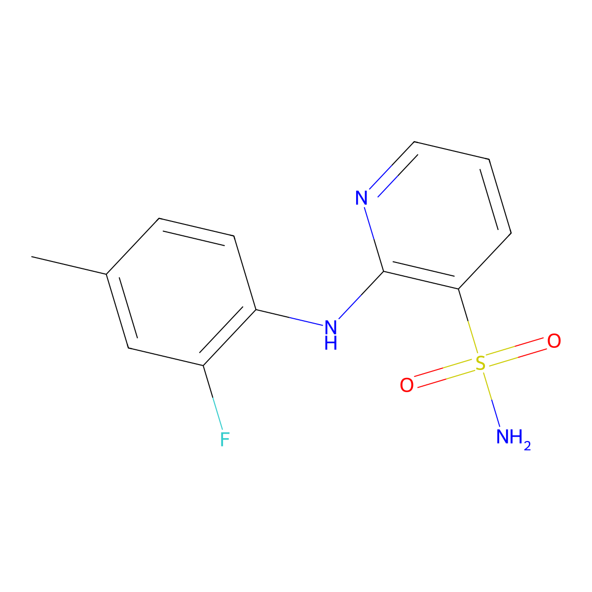 2-[(2-Fluoro-4-methylphenyl)amino]pyridine-3-sulfonamide molecular structure, CAS 1340766-83-7