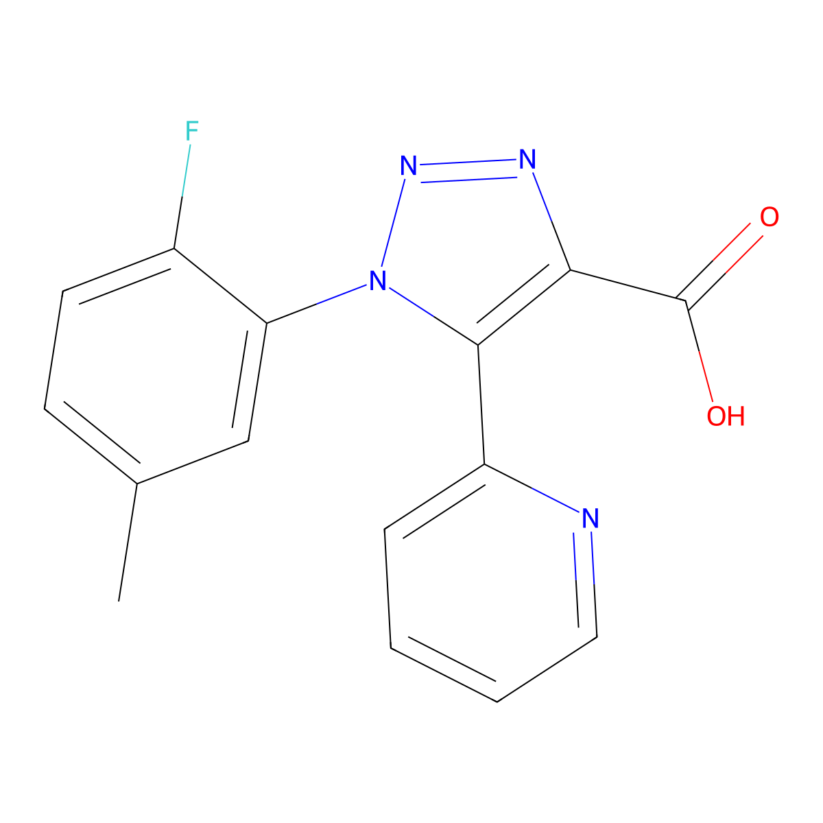 1-(2-fluoro-5-methylphenyl)-5-(pyridin-2-yl)-1H-1,2,3-triazole-4-carboxylic acid molecular structure, CAS 1340777-95-8