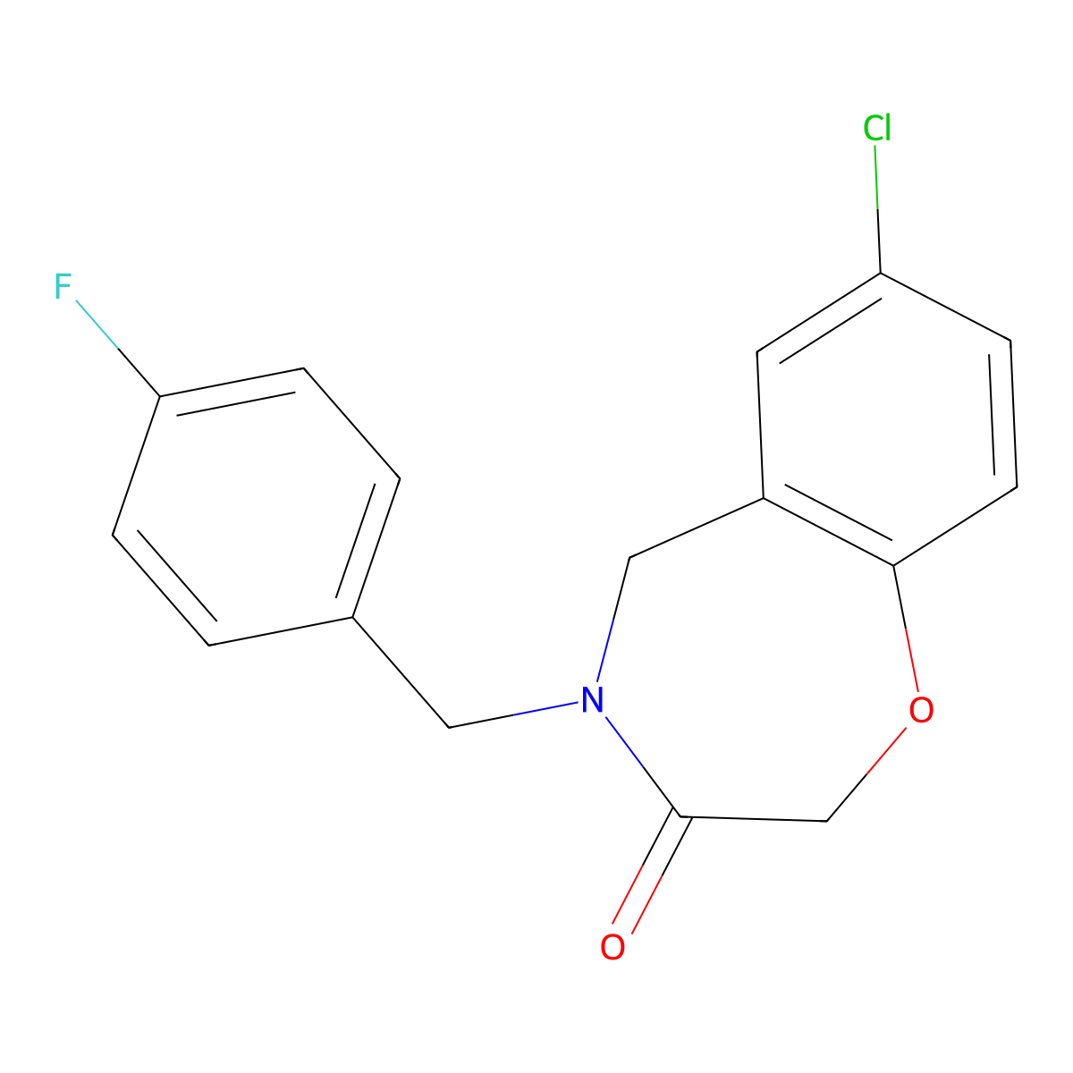 7-chloro-4-(4-fluorobenzyl)-4,5-dihydro-1,4-benzoxazepin-3(2H)-one molecular structure, CAS 1340786-42-6