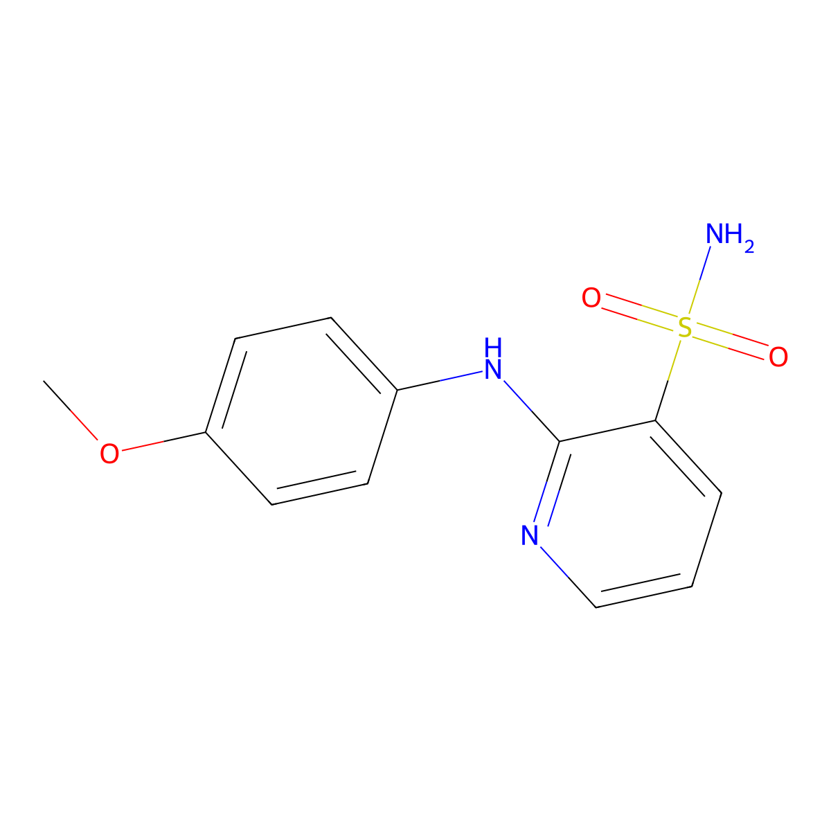 2-[(4-Methoxyphenyl)amino]pyridine-3-sulfonamide molecular structure, CAS 1340791-49-2