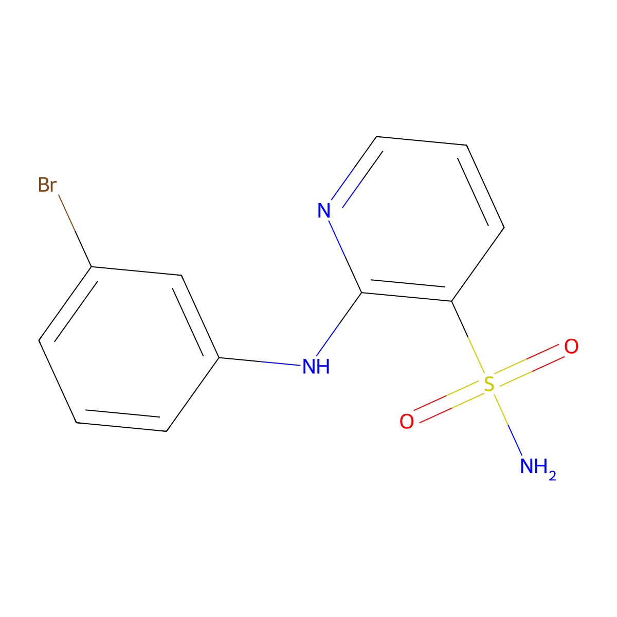 2-[(3-Bromophenyl)amino]pyridine-3-sulfonamide molecular structure, CAS 1340791-61-8