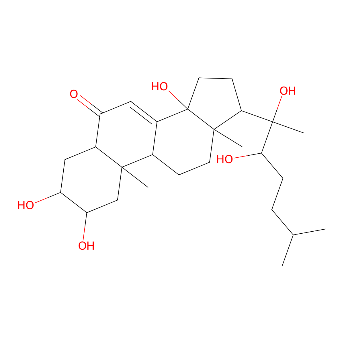 Ponasterone A molecular structure, CAS 13408-56-5