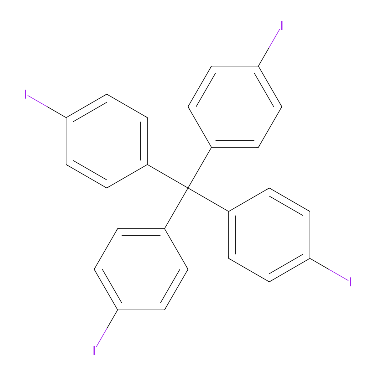 Tetrakis(4-iodophenyl)methane molecular structure, CAS 134080-67-4