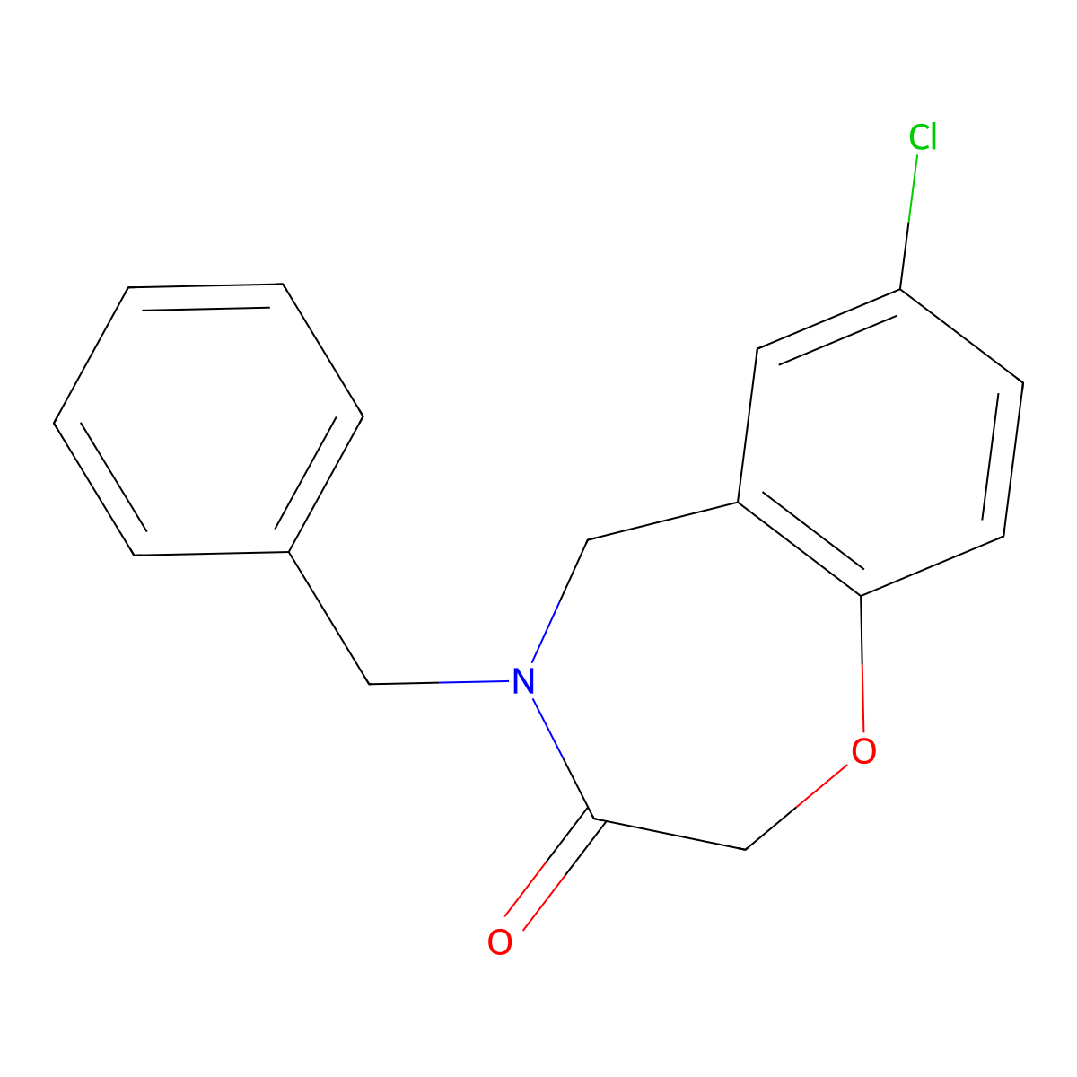 4-benzyl-7-chloro-4,5-dihydro-1,4-benzoxazepin-3(2H)-one molecular structure, CAS 1340800-69-2