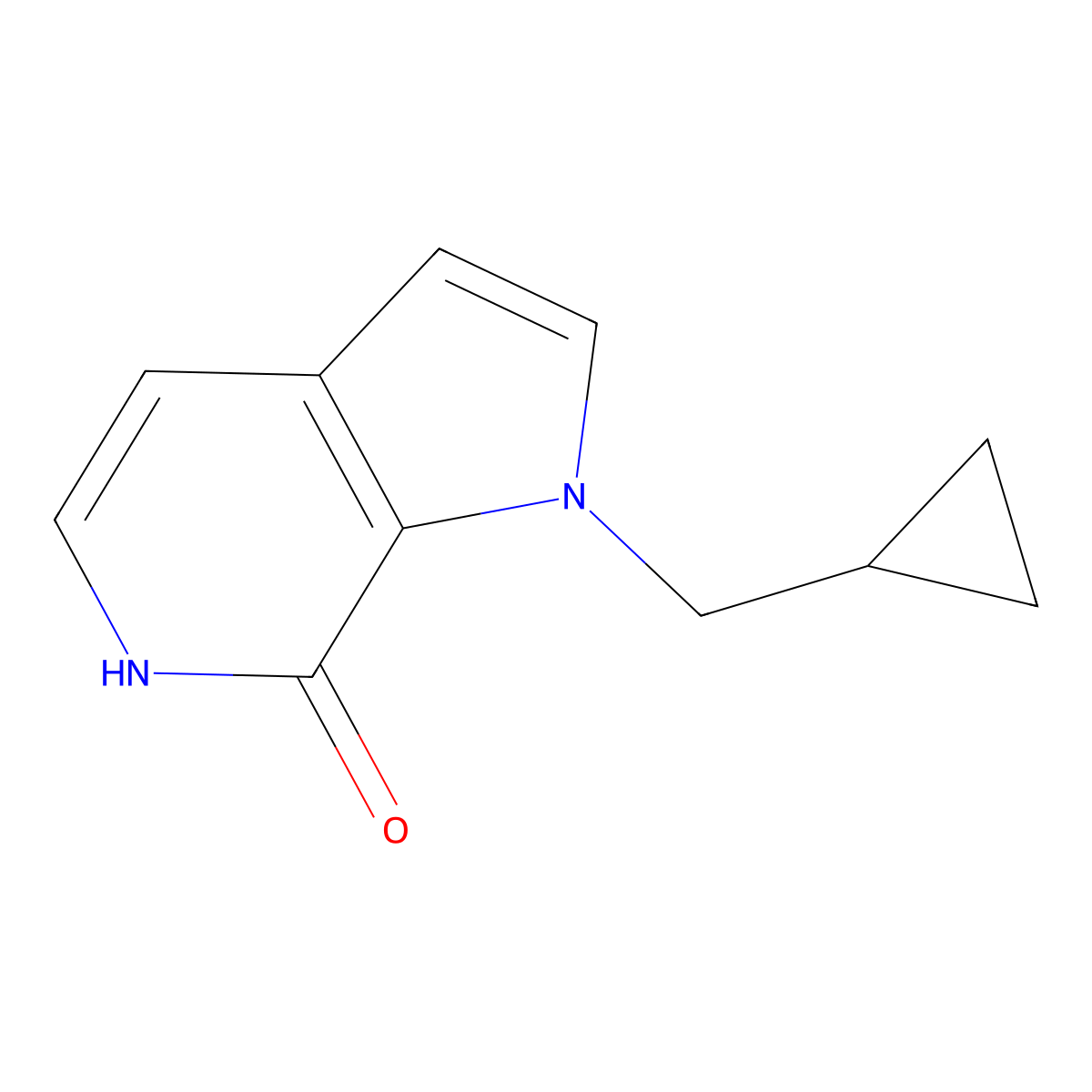 1-(cyclopropylmethyl)-1,6-dihydro-7H-pyrrolo[2,3-c]pyridin-7-one molecular structure, CAS 1340802-62-1