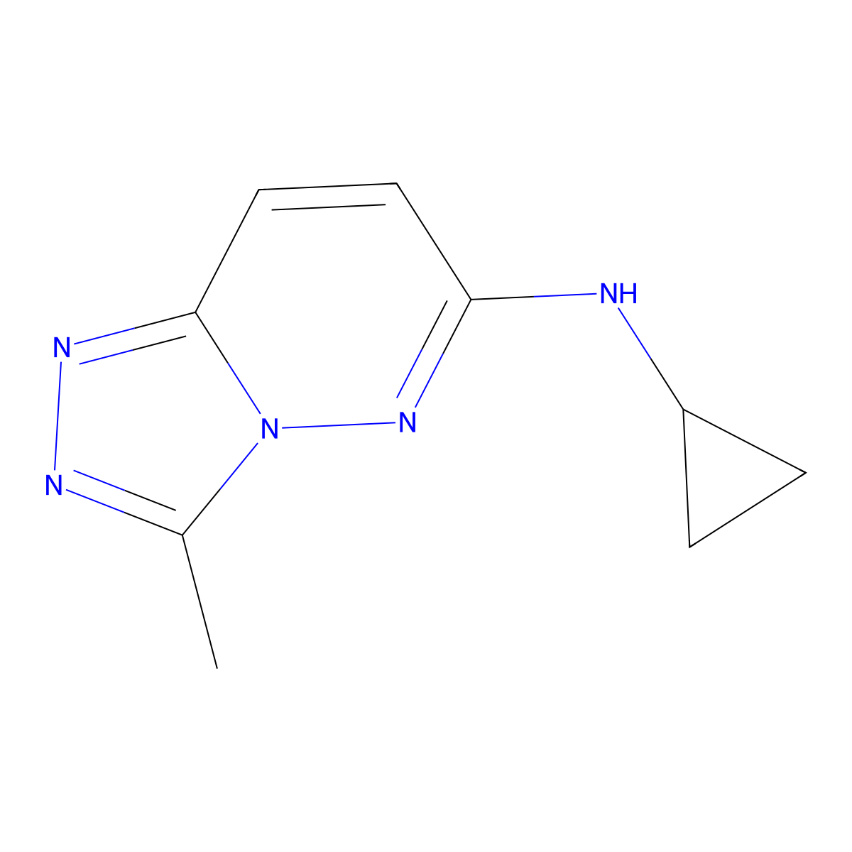 N-cyclopropyl-3-methyl-[1,2,4]triazolo[4,3-b]pyridazin-6-amine molecular structure, CAS 1340805-46-0